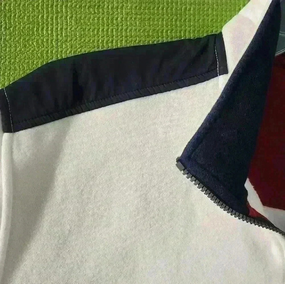 Nautica red white and blue fleece 1/4 zip pull over with pocket size xl - Picture 8 of 12